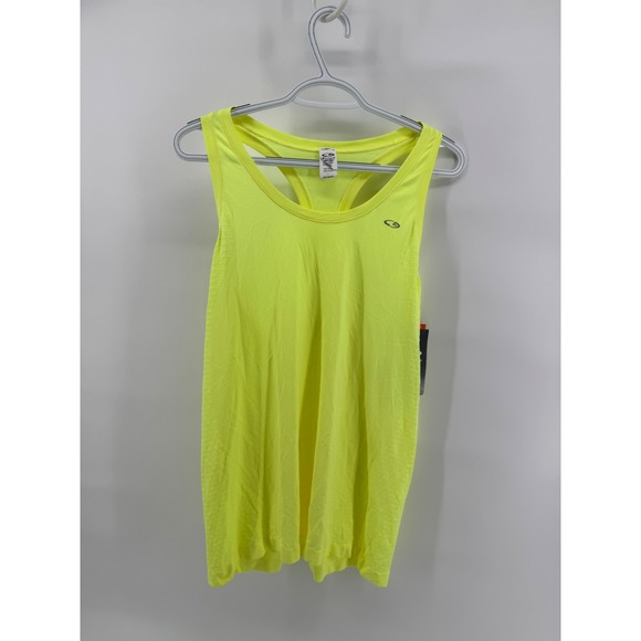 Champion DUO DRY Racerback Tank Top Womens XL Neon Yellow Activewear Shirt - Picture 1 of 6